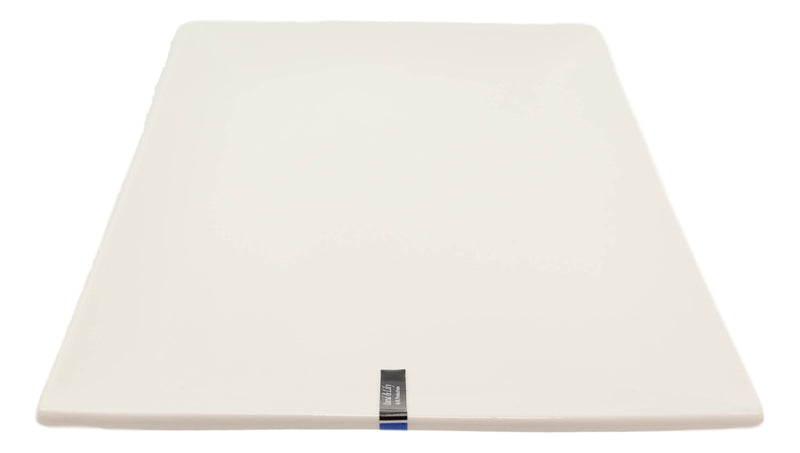 15"L Large White Double Wall Ceramic Rectangular Serving Plate Dish Platter