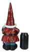 Grumpy Mr Gnome Grandpa With Shovel Standing By 'Go Away!' Yard Sign Figurine