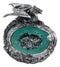 Ebros Crouching Dragon By Turquoise Crystal Pool Quarry Cigarette Ashtray Statue Decor