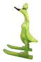 Balinese Wood Handicrafts "Bebek Angsa" Key Lime Green Skiing Duck Figurine