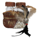 Southwestern Indian Dreamcatcher Feather Salt And Pepper Shakers Holder Set