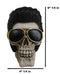 Legendary King Celebrity Skeleton Skull With Golden Iconic Glasses Figurine