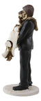 Ebros Groom Carrying Bride Skeleton Face Wedding Couple Statue Figurine 6.25"H