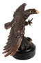 13" H King of The Skies Patriotic Bald Eagle Swooping On Prey Figurine With Base