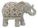 Ebros Large Gold Accent Mosaic Design Noble Elephant With Trunk Up Statue 9"L