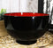 Ebros Made In Japan Black Red Lacquer Copolymer Plastic Large Bowl 38oz Set of 6