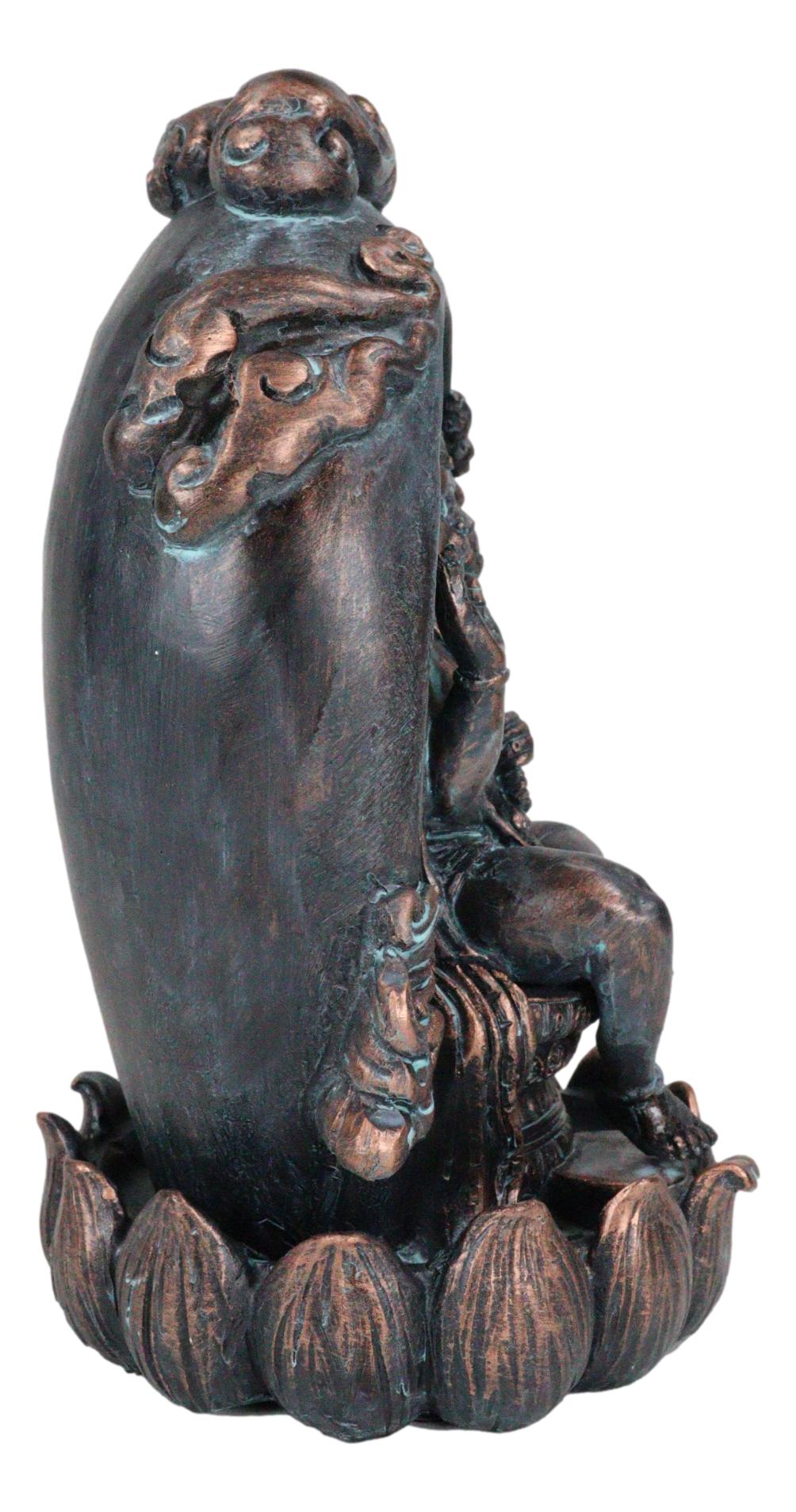 Hindu Buddha Hanuman Monkey God On Lotus Backflow Cone Incense Burner Figurine