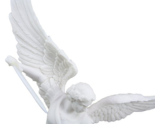 Ebros Archangel Saint Michael Statue 13.5"H Battle Of Armageddon (Off White) - Ebros Gift