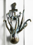 Ocean Fearsome Creature Kraken Octopus With Ship Anchor Aluminum Door Knocker