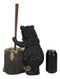 Ebros Rustic Cabin Lodge Decor Whimsical Black Bear Forest Stinky Potion Toilet Brush and Tree Stump Base Holder Bathroom Gift 2 Piece Set