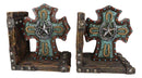 Rustic Turquoise Western Star Horseshoes Cross Braided Ropes Decorative Bookends
