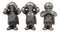 Ebros Gift Set of 3 Renaissance Medieval See Hear Speak No Evil Royal Knights Figurine 4" Tall Suit of Armor Dollhouse Miniature European Knights Sculpture Decor