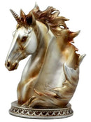 Ebros Mystical Glade Silver Unicorn Bust Wine Holder Resin Figurine Bottle Caddy Decor