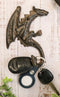 Pack Of 2 Cast Iron Rustic Fantasy Viking Dragon Wall Key Leash Coat Hook Decors