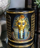 Egyptian King Tut Pharaoh Pen Holder 4"H Tutankhamun Bust Stationery Organizer