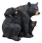 Large Realistic Forest Mother Black Bear With 2 Cubs Family Statue 12.25"Long