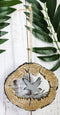 Rustic Western Bald Eagle Faux Wood Log Slice Set of 4 Christmas Tree Ornaments
