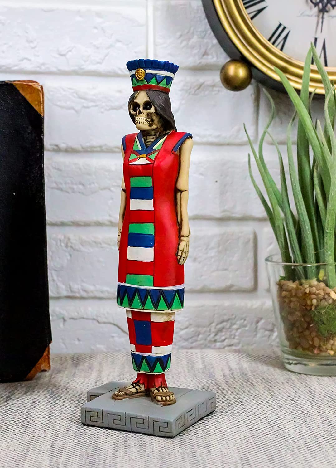 Ebros Tenochtitlan Aztec Queen Skeleton Day of The Dead Sculpture Figurine 6.5"H