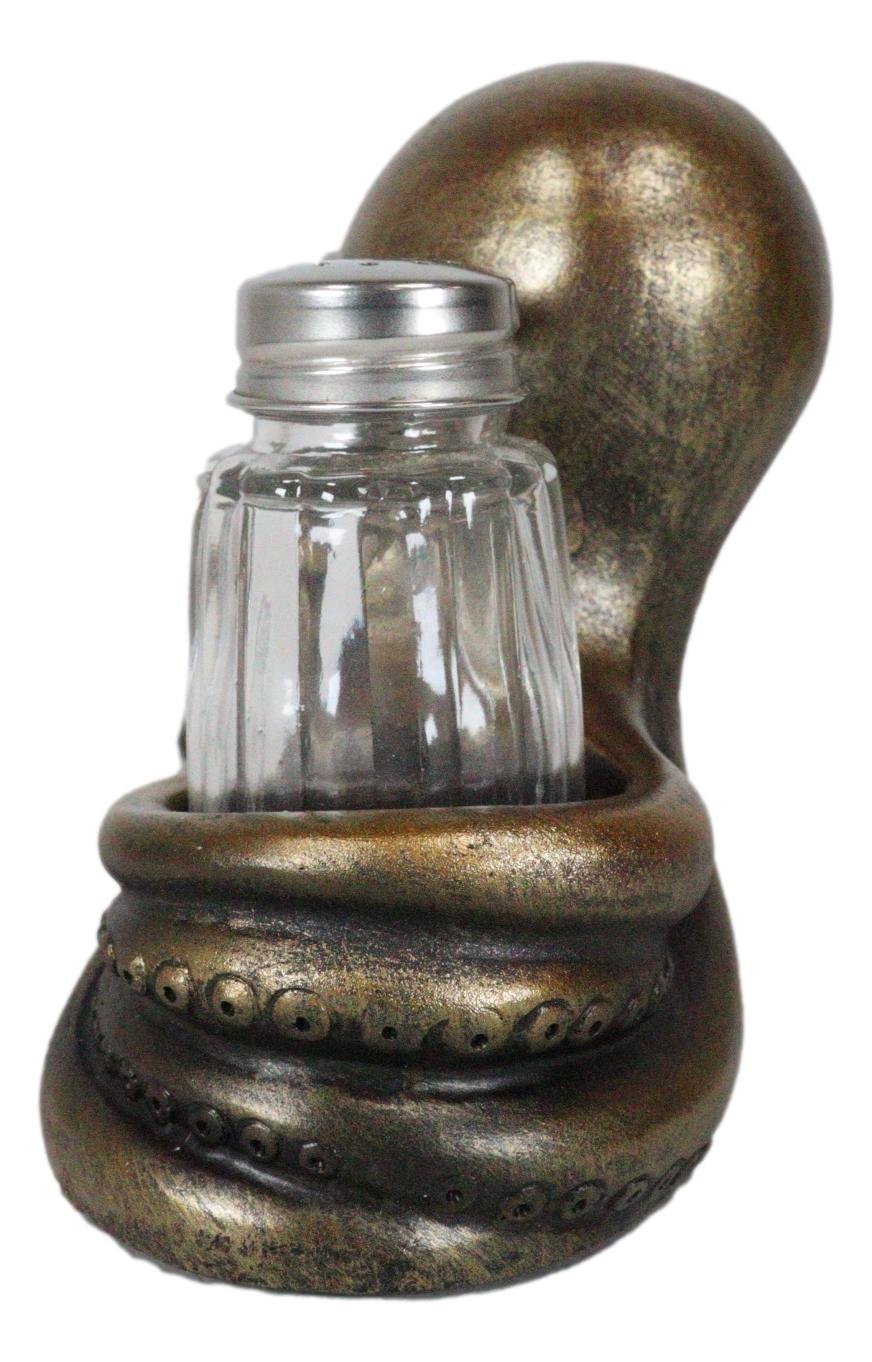 Ebros 6.5"L Giant Octopus Tentacle Spice Glass Salt Pepper Shaker Holder Figurine - Ebros Gift
