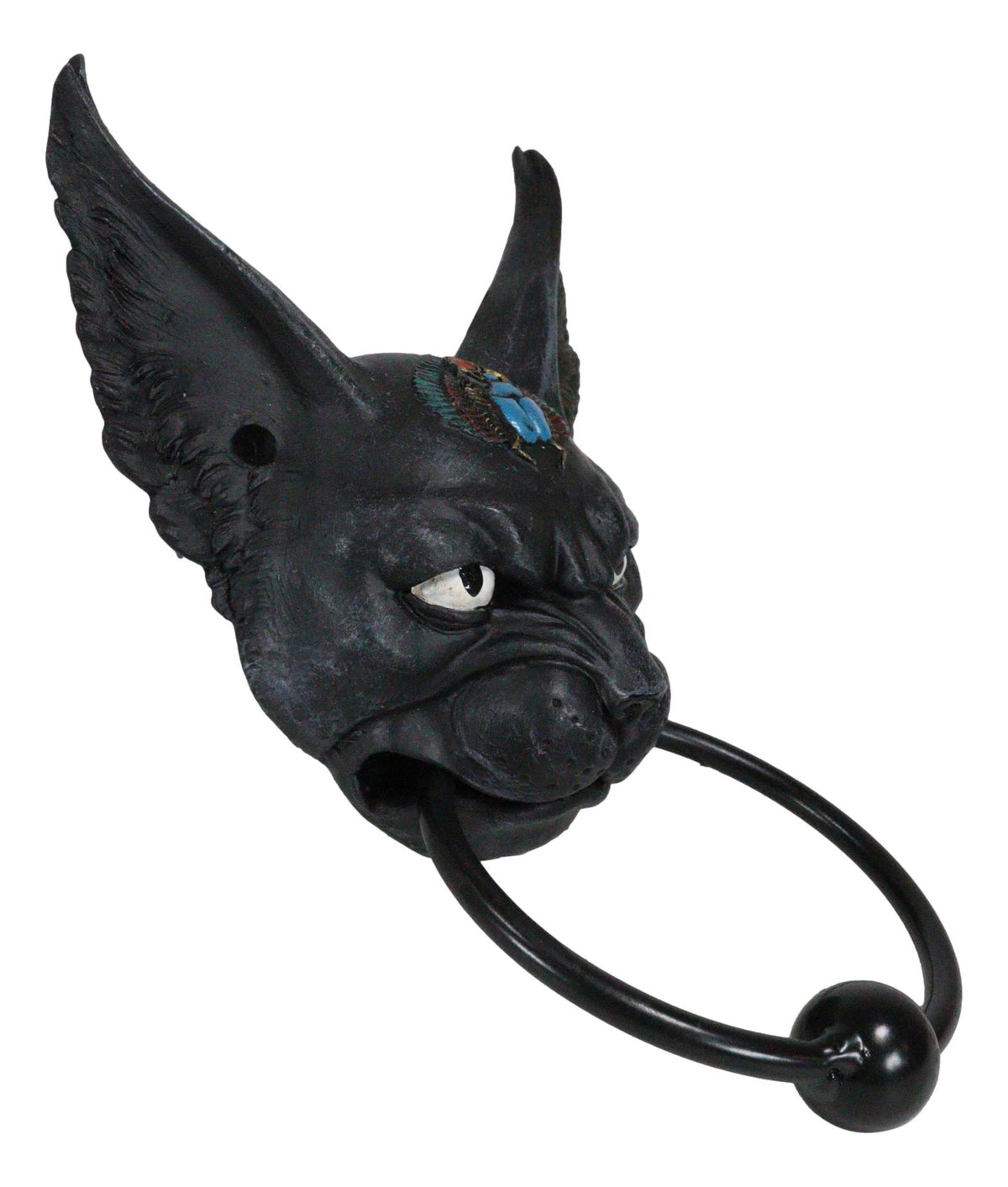Egyptian Goddess Bastet With Scarab Amulet On Temple Decorative Door Knocker