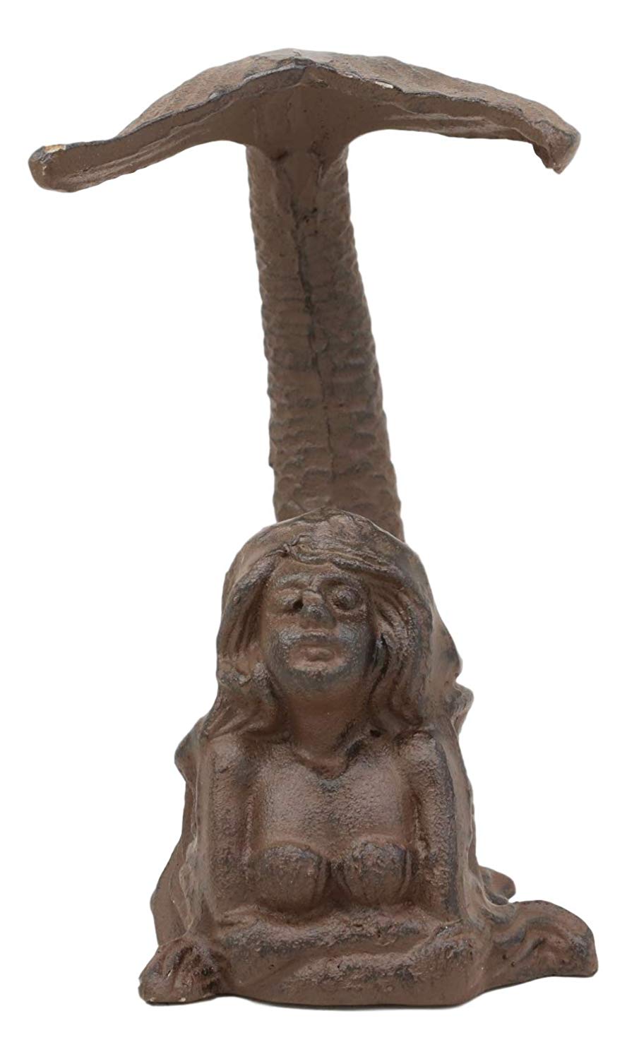 7.25"H Cast Iron Nautical Siren Mermaid With Tail Up Statue Ocean Goddess Decor - Ebros Gift