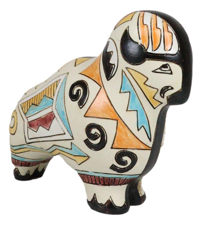 Tribal American Aztec Hopi Indian Style Buffalo Bison Totem Spirit Figurine