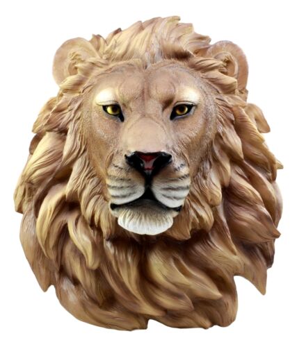 Ebros Lion Head Wall Decor Plaque 16"Tall Taxidermy Art Alpha Pride Rock King - Ebros Gift