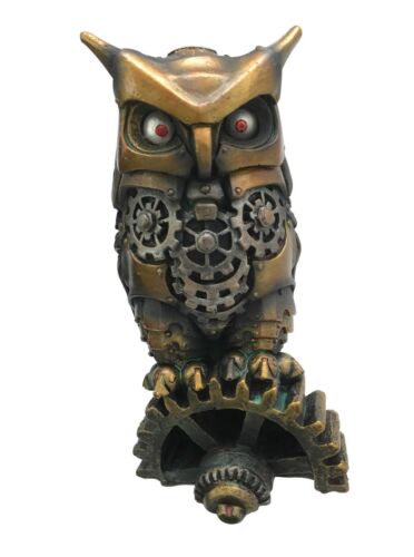 Ebros Steampunk Nocturnal Messenger Spy Owl Figurine 6.75"H Paperweight Decor
