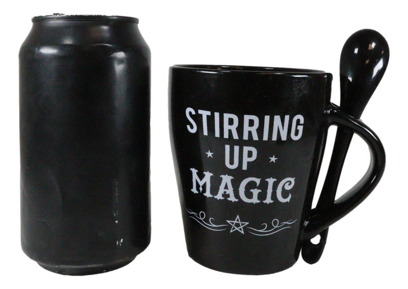 Witchcraft Wicca Stirring Up Magic Pentagram Star Tea Coffee Mug And Spoon Set