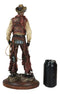 Western Full Outfit Cowboy Holding Cattle Lasso Ropes Statue 15.5"H