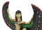 Egyptian Kneeling Goddess Isis With Open Wings Figurine Golden Decor W/ Mirrors