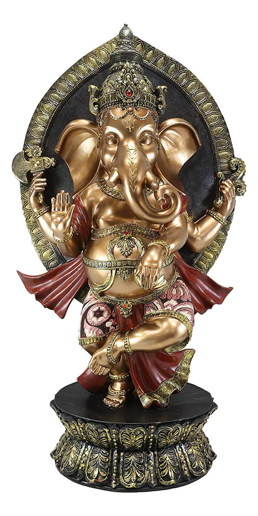 Ebros Large 28.5" Tall Hindu Supreme God Dancing Avatar Nritya Ganesha Chaturthi in Yoga Pose Statue Elephant Deity Patron of Success Arts and Wisdom Hinduism Vastu Altar Decorative