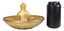 Ebros Feng Shui Golden Meditating Buddha Zen Dish With Pebbles & Lotus Flower