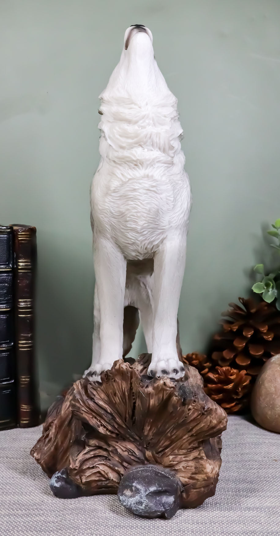 Large Cries Of The Night Howling Alpha Gray Wolf Statue 12"H Spirit Wolves Decor