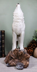 Large Cries Of The Night Howling Alpha Gray Wolf Statue 12"H Spirit Wolves Decor