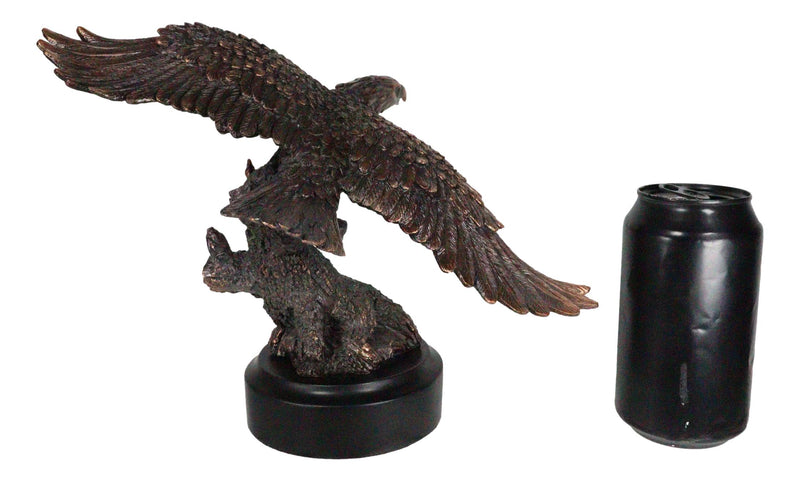 13" H King of The Skies Patriotic Bald Eagle Swooping On Prey Figurine With Base