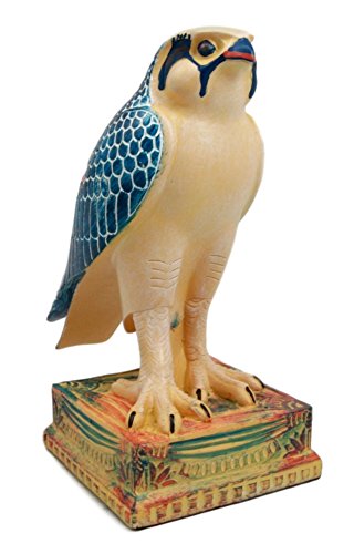 Ebros Egyptian God Horus Falcon On Pedestal Statue 6.25"Tall Figurine - Ebros Gift