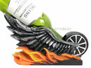Highway To Hell Devil Wings Motorbike On Fire Ghost Rider Wine Holder Figurine
