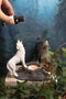 Ebros Moonlight Colorful Three Howling Wolves Oil Warmer Figurine Wax Tart Burner