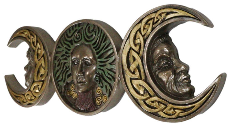 Triple Goddess Moon Mother Maiden Crone Celtic Knotwork Wall Decor Plaque