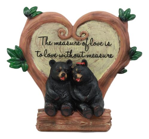 Ebros Bear Couple Under Heart Shaped Willow Tree Figurine Love Without Measure