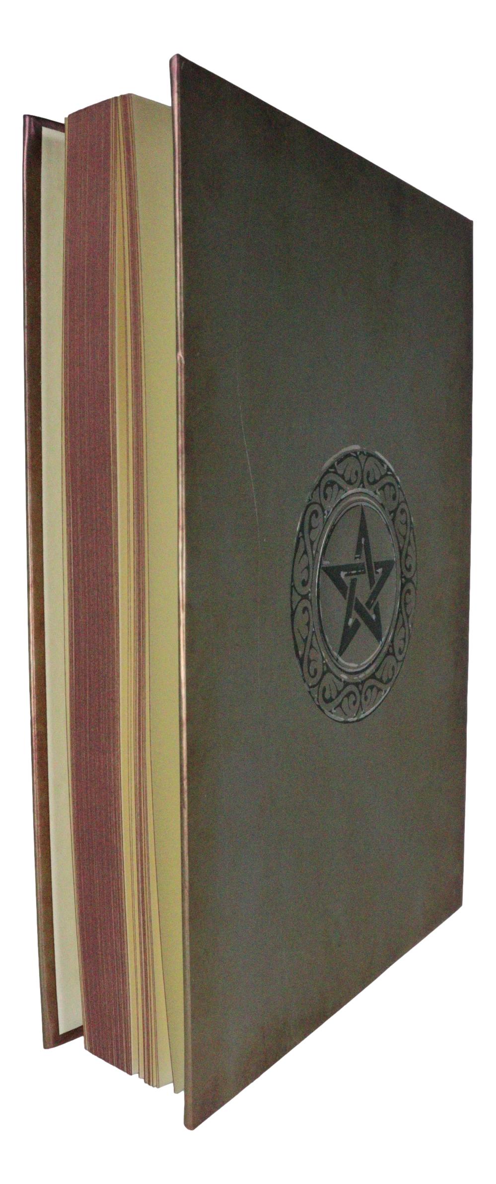 Grimoire Book Of Spells Triple Moon Pentagram Blank Page Hardcover Journal Book - Ebros Gift