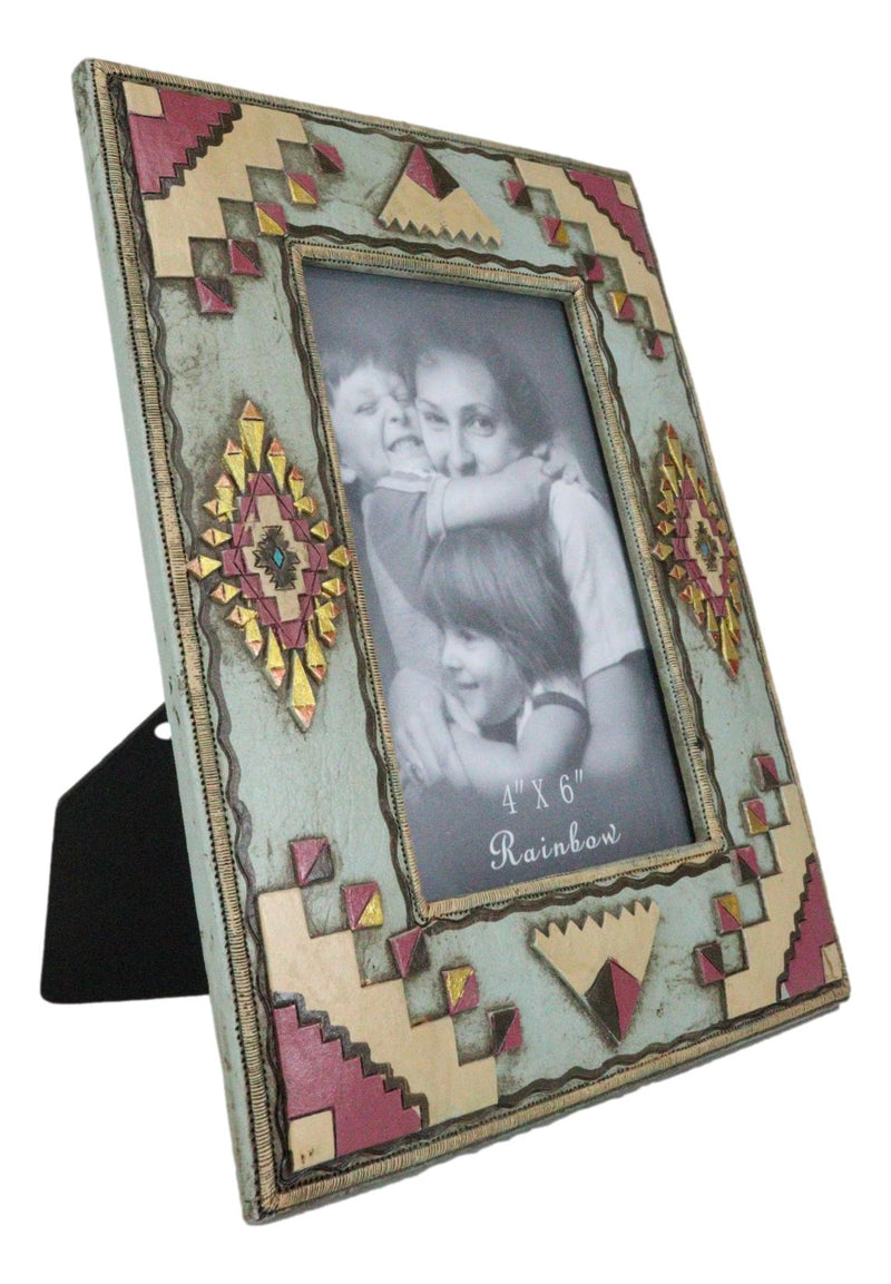 Set Of 2 Southwestern Indian Aztec Diamond Vectors Geometry 4"X6" Picture Frames