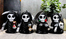 Ebros Time Waits for No Man Mini 4" Tall Chibi Grim Reapers Figurines Set of 4