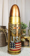 Western Rifle Bullet Casing Shell With USA Flag And Cross Money Coin Bank Decor
