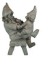 Family Bonding Papa Gnome With Baby Gnome Sitting On Wooden Stool Garden Statue