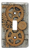 Ebros Novelty Steampunk Clockwork Gearwork Design Wall Light Switch Plate (Silver Background Plate)