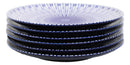 Pack Of 6 Modern Blue White Geometric Focus Porcelain Round Lunch Salad Plates