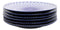 Pack Of 6 Modern Blue White Geometric Focus Porcelain Round Lunch Salad Plates