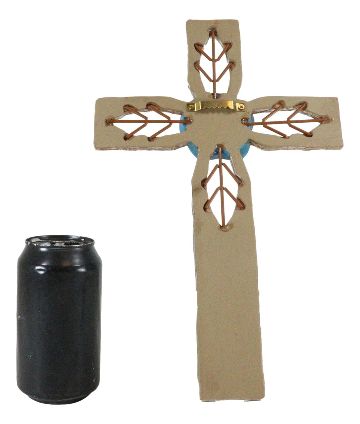 Rustic Aqua Blue Rose Flower Bless Our Family With Love And Grace Wall Cross